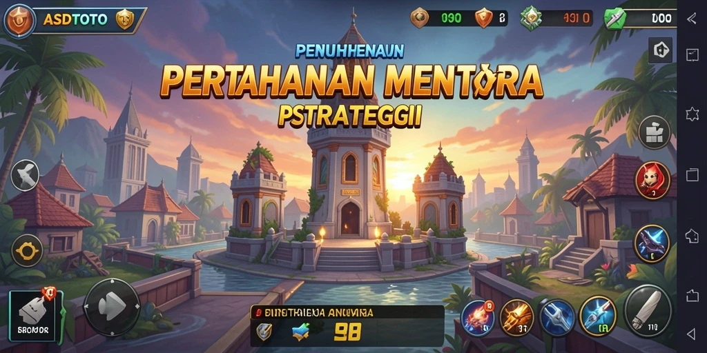 Tampilan gameplay ASDTOTO yang menarik dan menegangkan dalam Tower Defense.