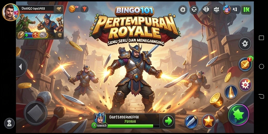 Tampilan menarik dari gameplay Battle Royale di BINGO101.