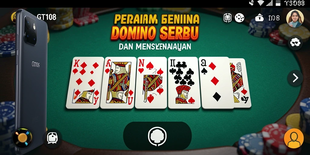 Screenshot GT108 menampilkan gameplay Domino yang menarik dan seru.