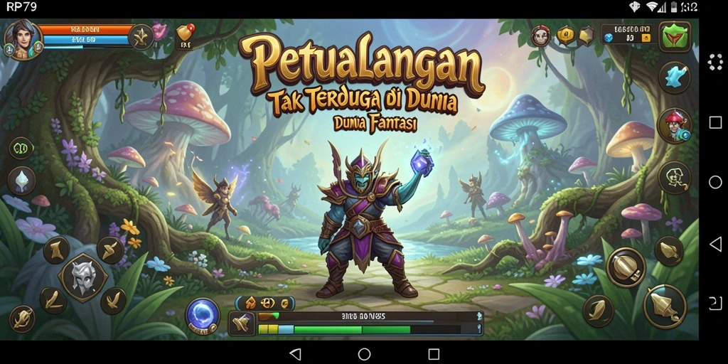 Screenshot gameplay RP79 menampilkan petualangan seru di dunia fantasi.