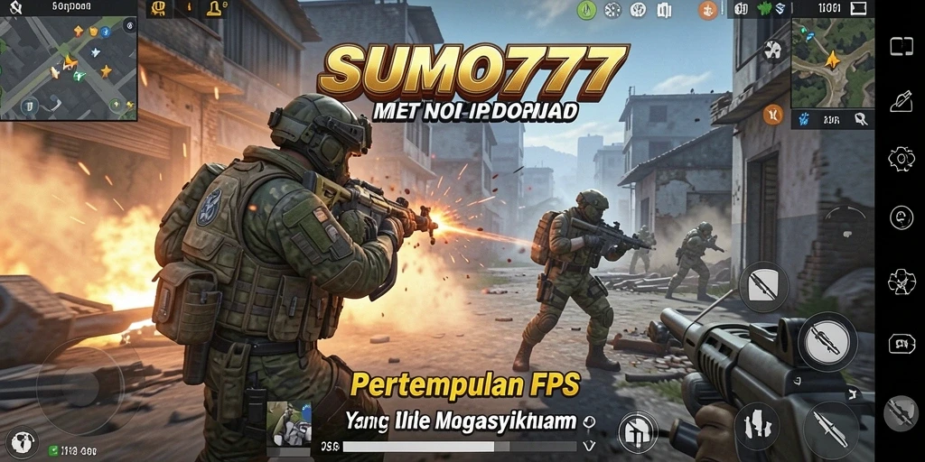Tampilan menarik dari pertempuran dalam SUMO777 dengan grafis yang mendetail.